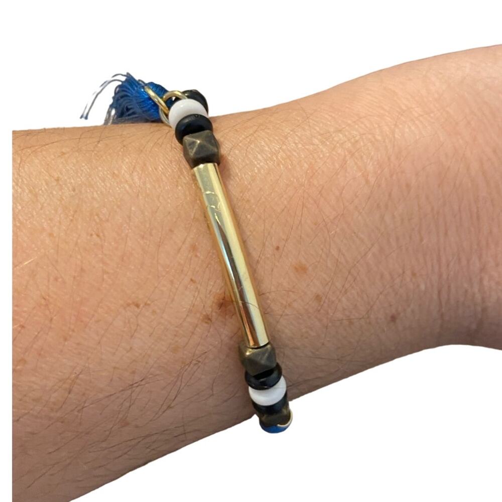 Blue tassel bracelet